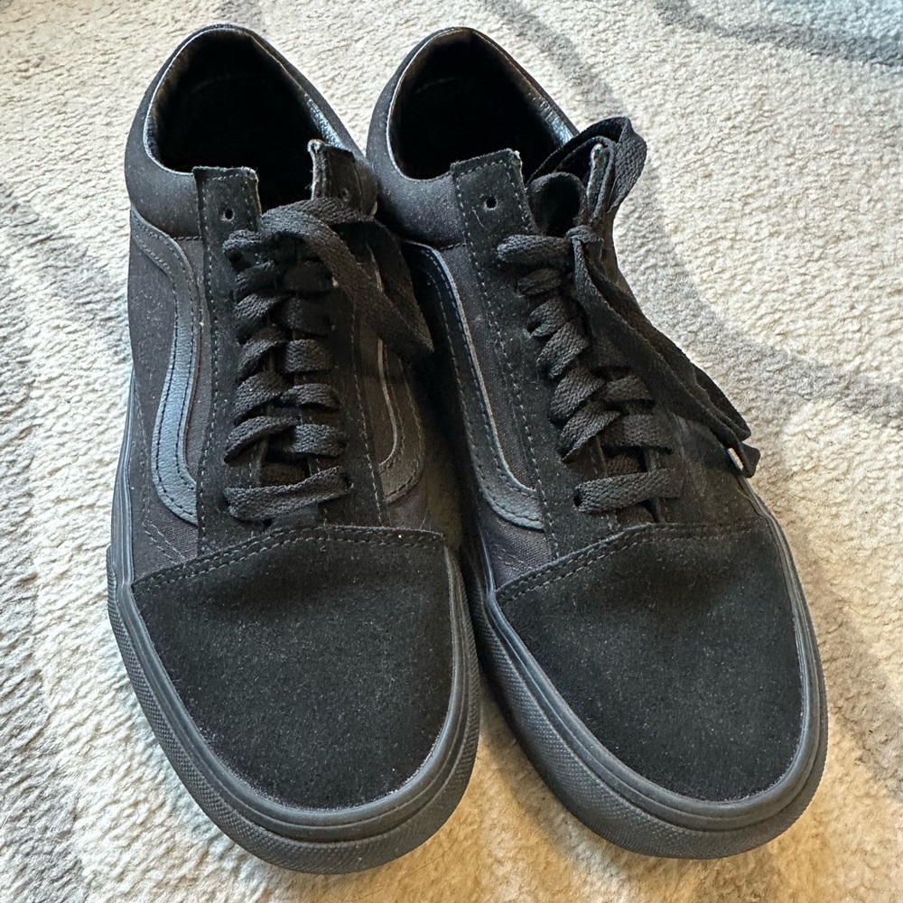 All black platform old skool vans - like new!